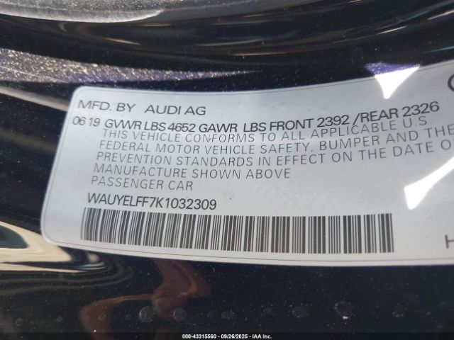 2019 AUDI A3 WAUYELFF7K1032309 Photo 8