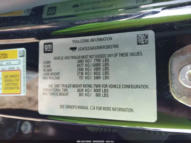 2024 GMC YUKON XL 1GKS2GKD0RR393765 Photo 8