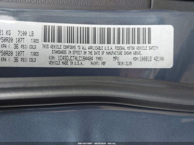 2020 DODGE DURANGO 1C4SDJCT4LC184404 Photo 8