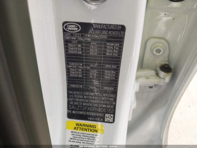 2023 LAND ROVER RANGE ROVER EVOQUE SALZT2FX6PH206152 Photo 8