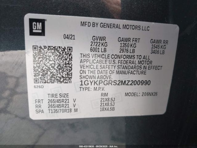 2021 CADILLAC XT6 1GYKPGRS2MZ200990 Photo 8