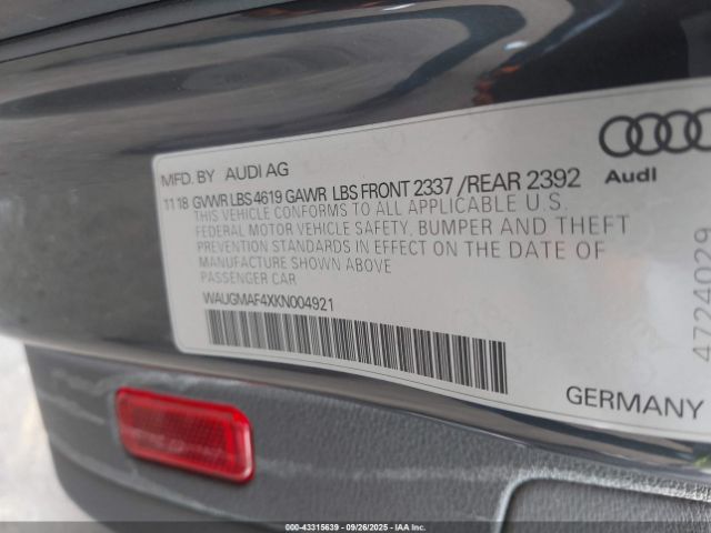 2019 AUDI A4 WAUGMAF4XKN004921 Photo 8