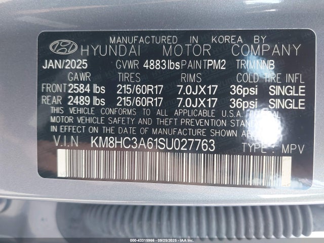 Hyundai Kona 2025 KM8HC3A61SU027763 Image 9
