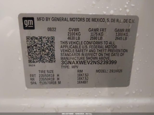 2022 CHEVROLET EQUINOX 3GNAXWEV2NS239399 Photo 8
