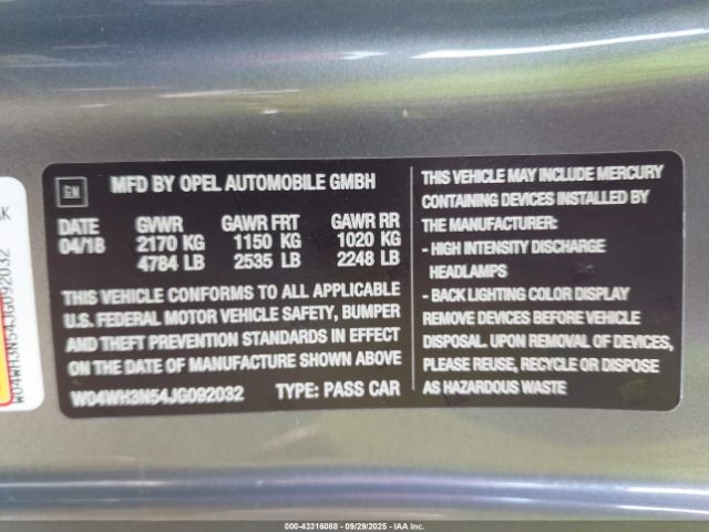 2018 BUICK CASCADA W04WH3N54JG092032 Photo 8