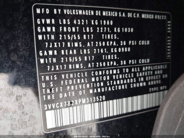 2023 VOLKSWAGEN TAOS 3VVCX7B2XPM313520 Photo 8