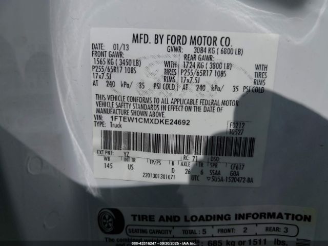 2013 FORD F-150 1FTEW1CMXDKE24692 Photo 8