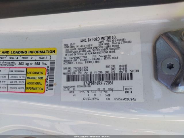 2019 FORD MUSTANG 1FA6P8TH6K5172051 Photo 8