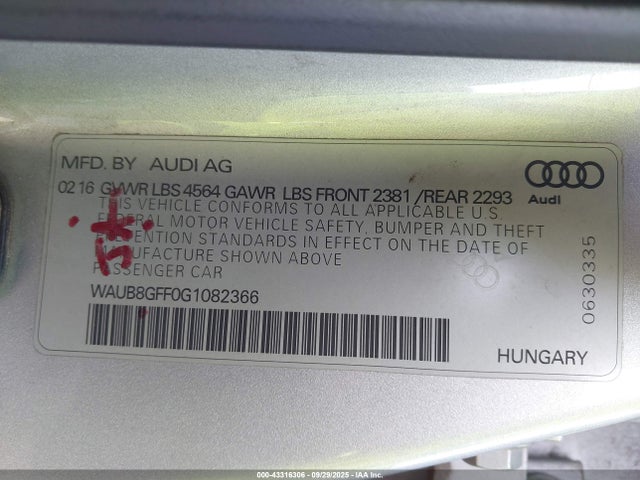 Audi A3 2016 WAUB8GFF0G1082366 Image 9
