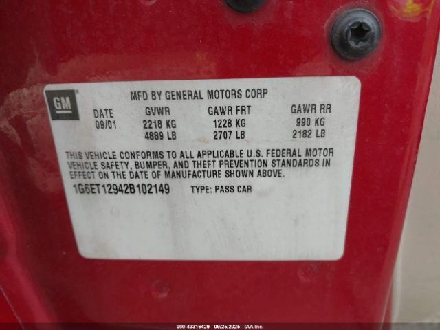 2002 CADILLAC ELDORADO 1G6ET12942B102149 Photo 8