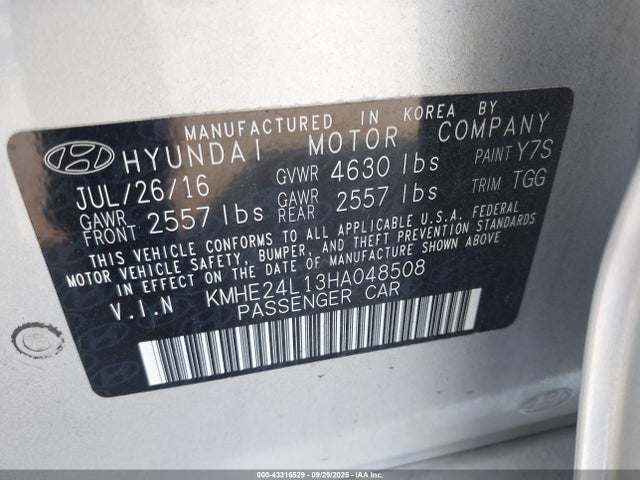 KMHE24L13HA048508 Hyundai gdi nu