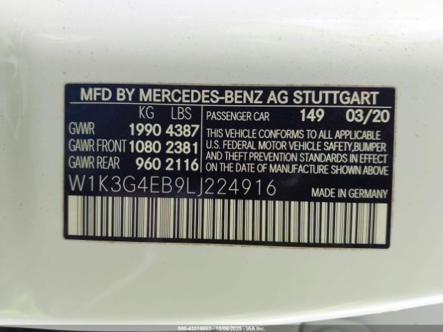 2020 MERCEDES-BENZ A 220 W1K3G4EB9LJ224916 Photo 8