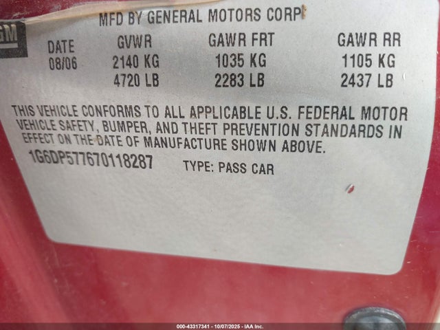 2007 CADILLAC CTS 1G6DP577670118287 Photo 8