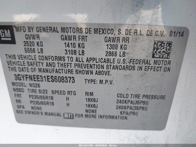 2014 CADILLAC SRX 3GYFNEE31ES608373 Photo 8