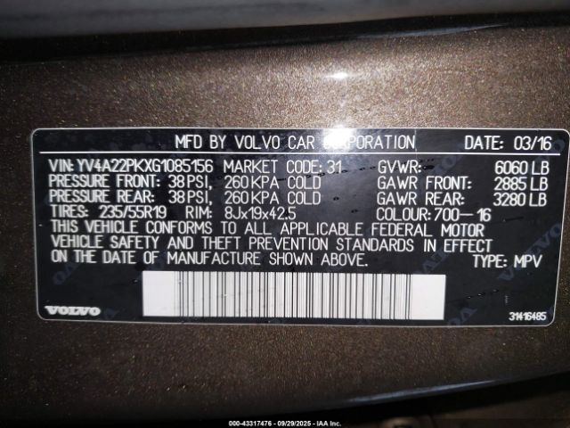 2016 VOLVO XC90 YV4A22PKXG1085156 Photo 8