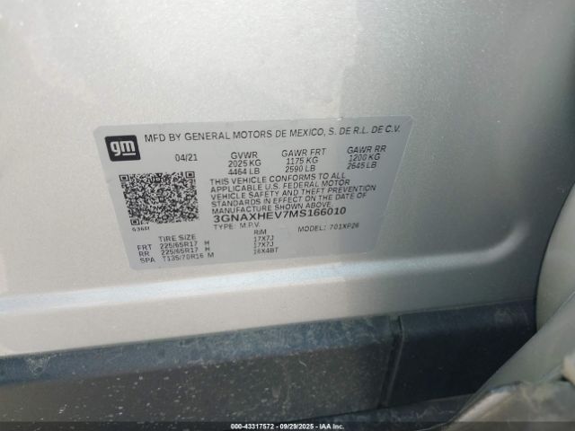 2021 CHEVROLET EQUINOX 3GNAXHEV7MS166010 Photo 8