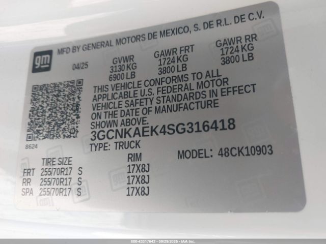 2025 CHEVROLET SILVERADO 1500 3GCNKAEK4SG316418 Photo 8