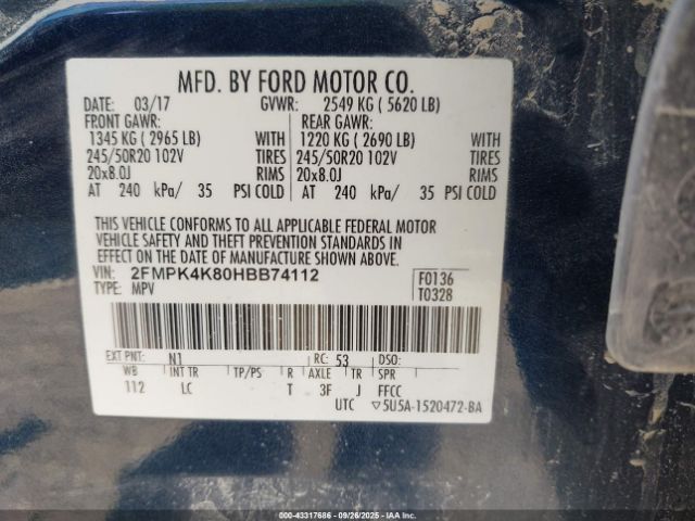 2017 FORD EDGE 2FMPK4K80HBB74112 Photo 8