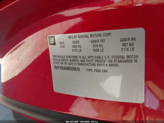 2008 CADILLAC XLR 1G6YV36A985600619 Photo 8