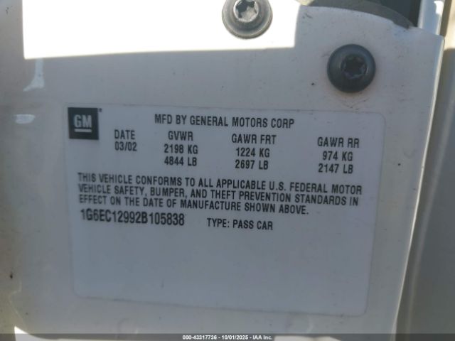 2002 CADILLAC ELDORADO 1G6EC12992B105838 Photo 8