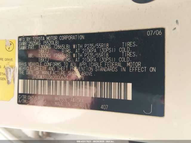 2006 LEXUS RX 400H JTJGW31U362000634 Photo 8