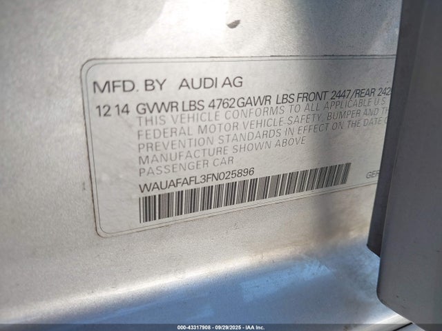 2015 AUDI A4 WAUAFAFL3FN025896 Photo 8