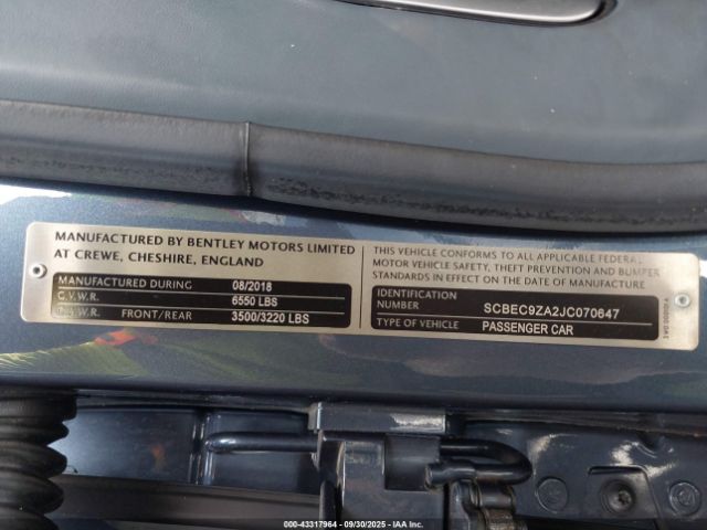 2018 BENTLEY FLYING SPUR SCBEC9ZA2JC070647 Photo 8