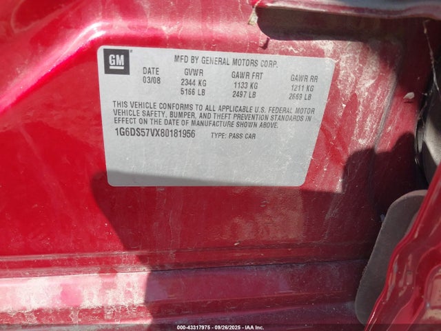 2008 CADILLAC CTS 1G6DS57VX80181956 Photo 8