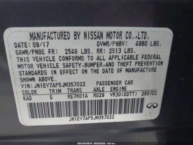 2018 INFINITI Q50 JN1EV7AP5JM357022 Photo 8