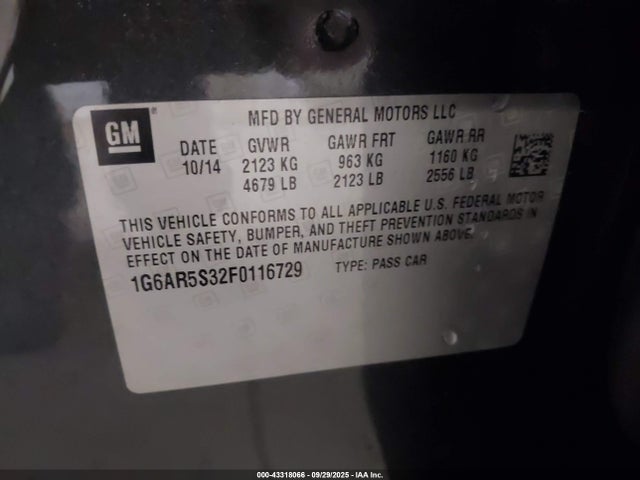 2015 CADILLAC CTS 1G6AR5S32F0116729 Photo 8