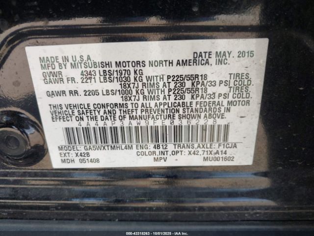 2015 MITSUBISHI OUTLANDER SPORT 4A4AP3AW9FE036228 Photo 8