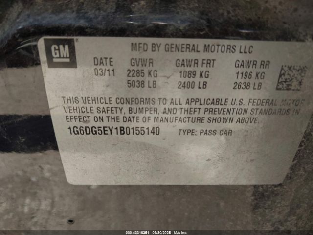 2011 CADILLAC CTS 1G6DG5EY1B0155140 Photo 8