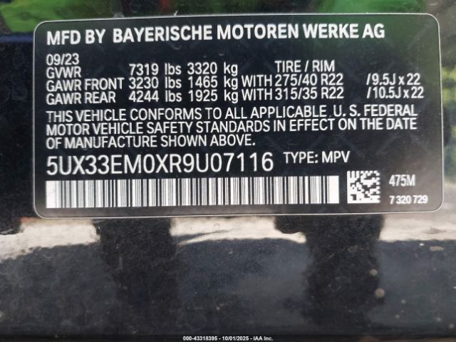 2024 BMW X7 5UX33EM0XR9U07116 Photo 8