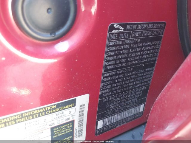 2017 JAGUAR F-PACE SADCM2BV2HA053721 Photo 8