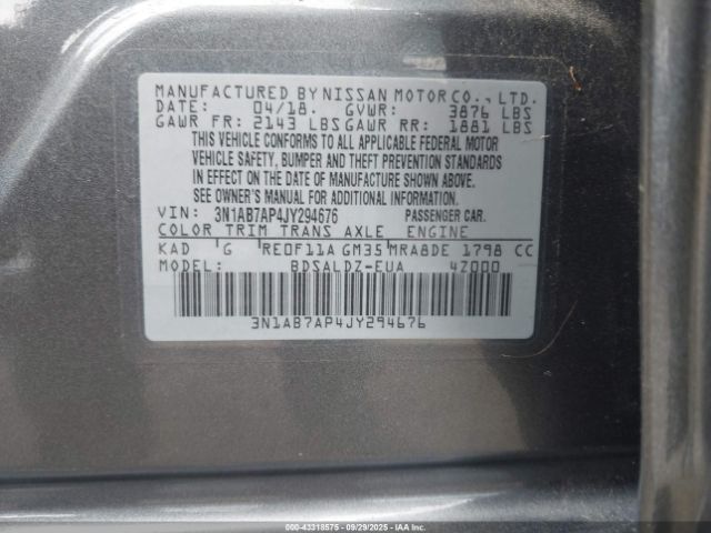 2018 NISSAN SENTRA 3N1AB7AP4JY294676 Photo 8