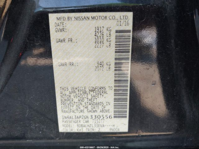 2016 NISSAN ALTIMA 1N4AL3AP2GN330556 Photo 8