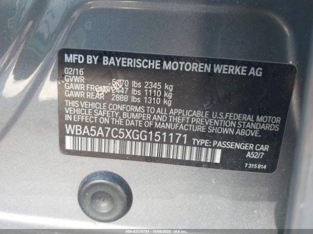 2016 BMW 528I WBA5A7C5XGG151171 Photo 8