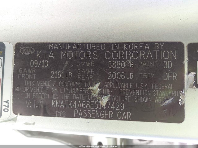 KIA Forte 2014 KNAFK4A68E5147429 Image 9