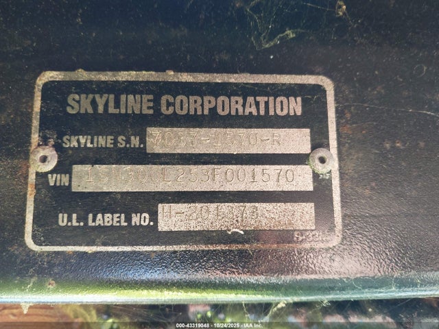 2003 Skyline Nomad Scout მანქანა იყიდება აუქციონზე, vin: 1SN300L253F001570, აუქციონის ნომერი: 43319048