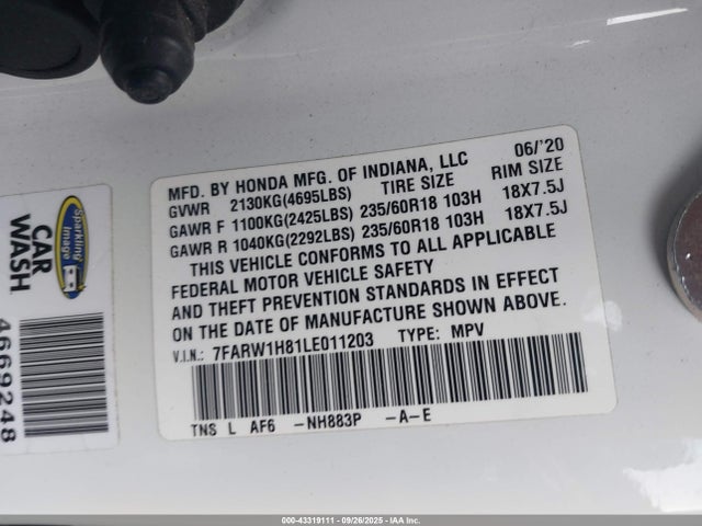 Honda l15be 2020 7FARW1H81LE011203 Image 9