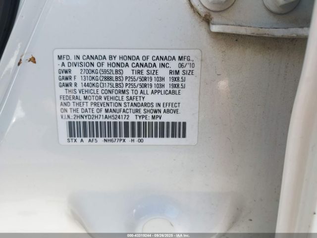 2010 ACURA MDX 2HNYD2H71AH524172 Photo 8