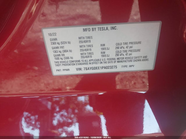 2023 TESLA MODEL Y 7SAYGDEE1PA023275 Photo 8