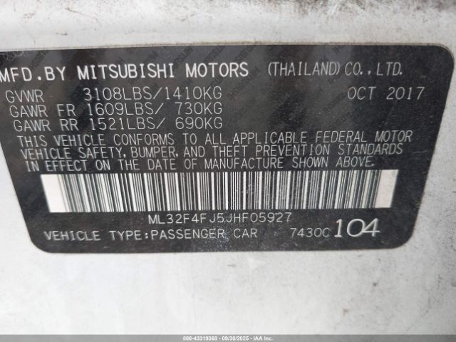 2018 MITSUBISHI MIRAGE G4 ML32F4FJ5JHF05927 Photo 8