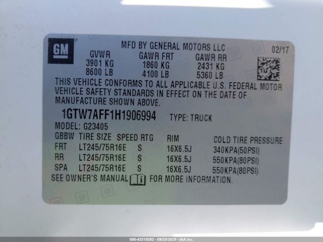 2017 GMC SAVANA 2500 1GTW7AFF1H1906994 Photo 8