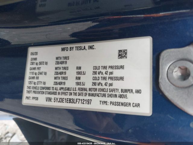 2020 TESLA MODEL 3 5YJ3E1EB3LF712197 Photo 8