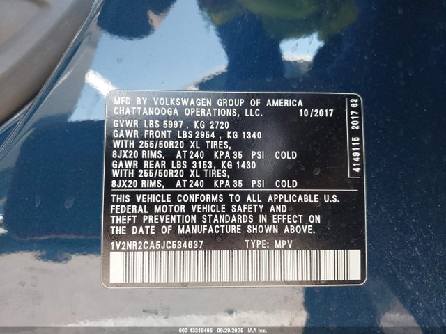 Volkswagen fsi 2018 1V2NR2CA5JC534637 Image 9
