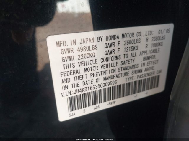 2005 ACURA RL JH4KB16535C009596 Photo 8