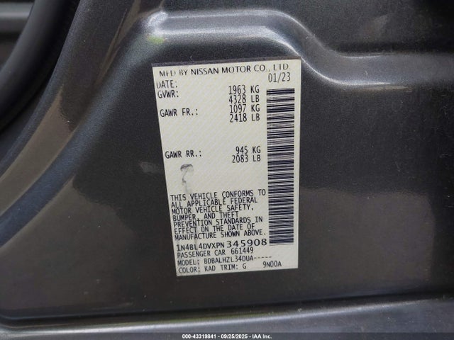 Nissan 2023 2023 1N4BL4DVXPN345908 Image 9