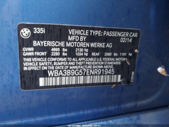 2014 BMW 335I WBA3B9G57ENR91945 Photo 8