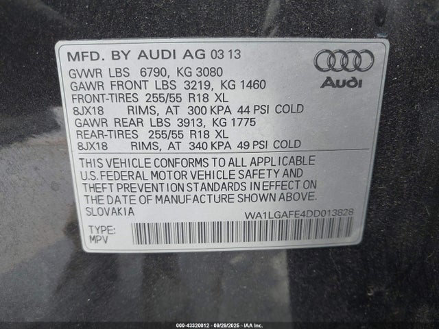 2013 AUDI Q7 WA1LGAFE4DD013828 Photo 8